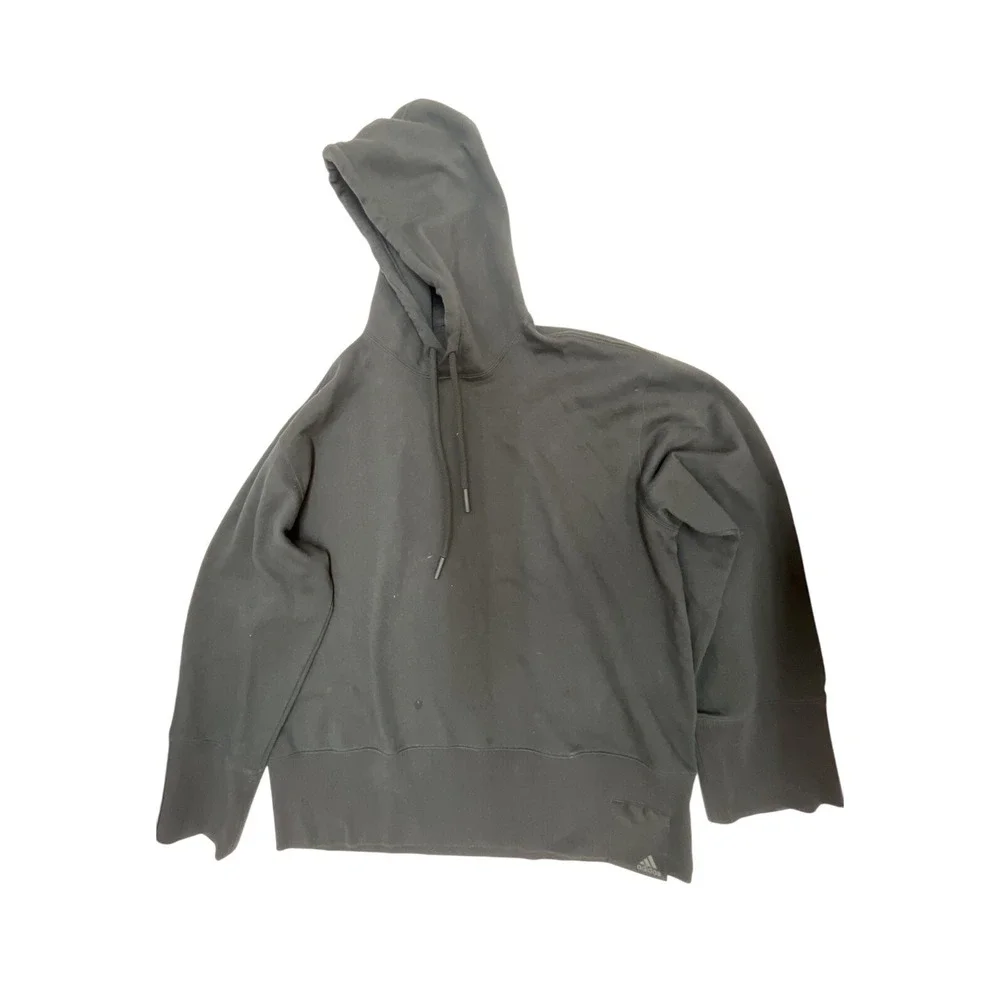 Adidas Mens‎ Black Pullover Hoodie Solid Long Sleeve Sweatshirt Size M